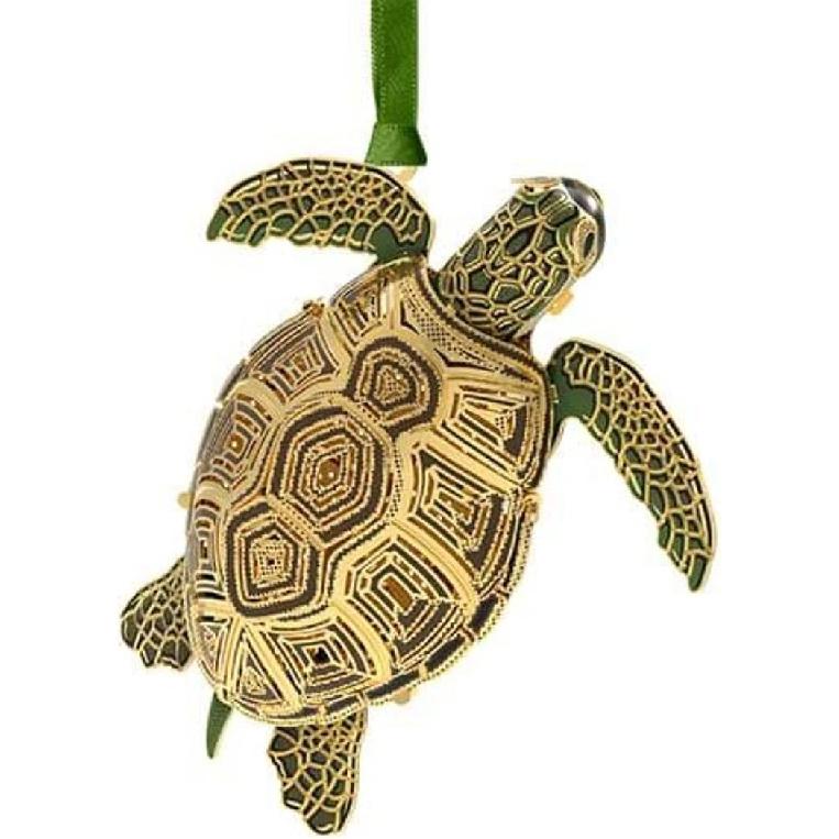 Beacon Design Flip Flops in The Sand Ornament Sea Turtle