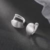 925 Silver Brushed Curved Surface Mini Hoop Earrings For Women Party Classic Fine Jewelry Small Niche Accessories