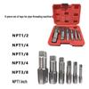 Thread Repair Tool NPT Taper Tap Set, 5-Piece and 6-Piece Bearing Steel Pipe Thread Tap