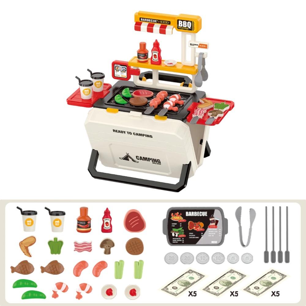 Children's Role-Playing Toy Barbecue Fast Food Dessert Suitcase Set Is Convenient for Storage