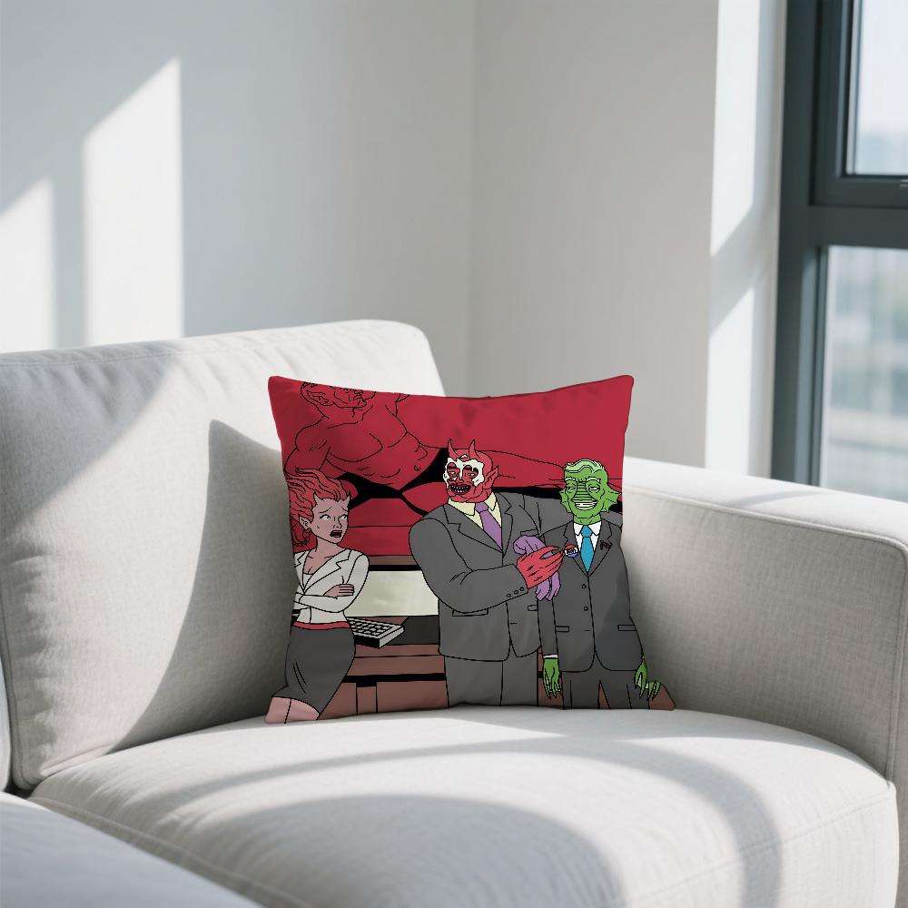 

U-Ugly Animation A-Americans cushion cover Double Sided Printed Polyester Pillowcase Pattern Decorative Zipper Cushion Cover 30cmx30cm
