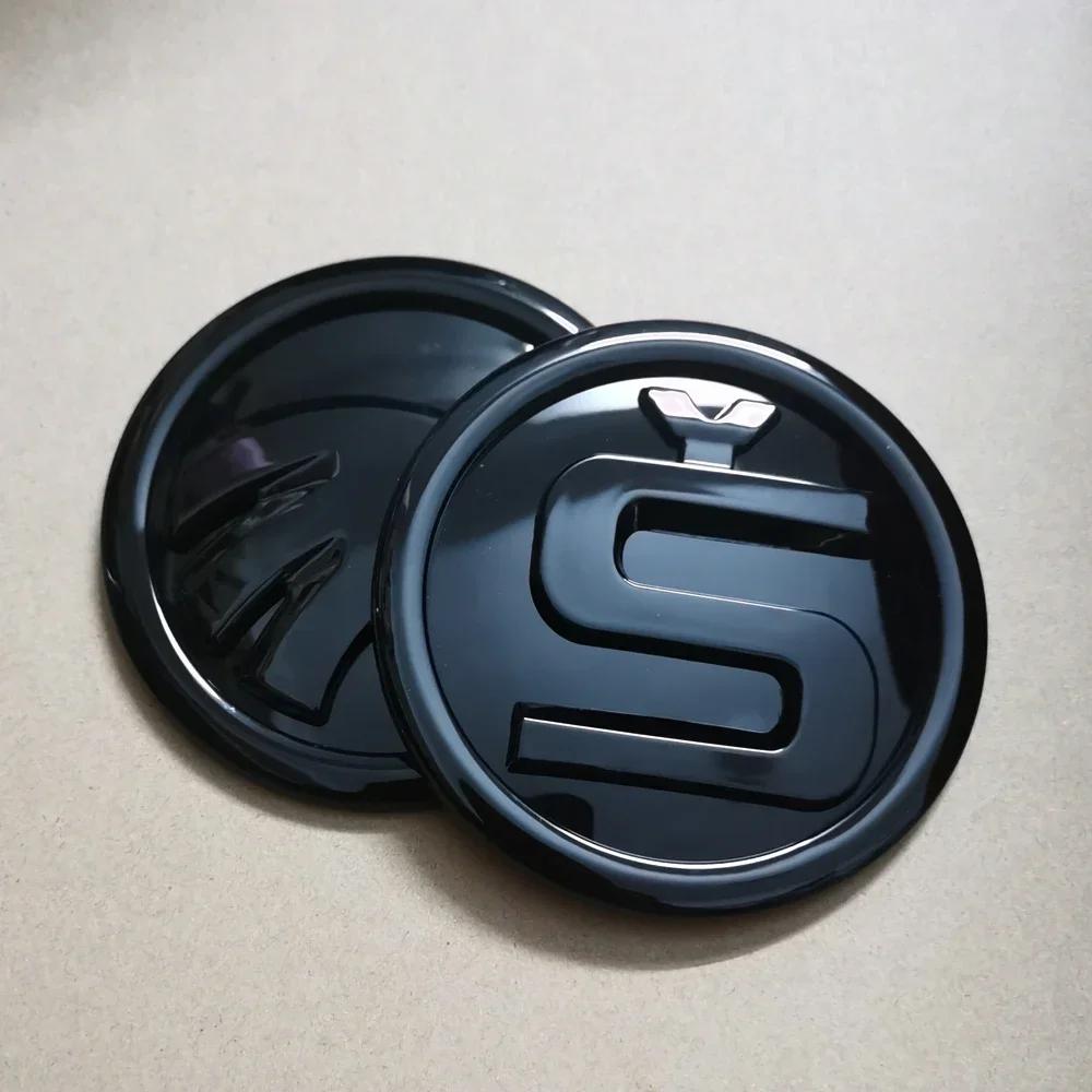 2026 Hot ENYAQ For Skoda Hood Sticker 100mm/110mm Glossy Black Skoda Trunk Sticker Car Badge Hood Sticker For Skoda KAROQ SUPERB