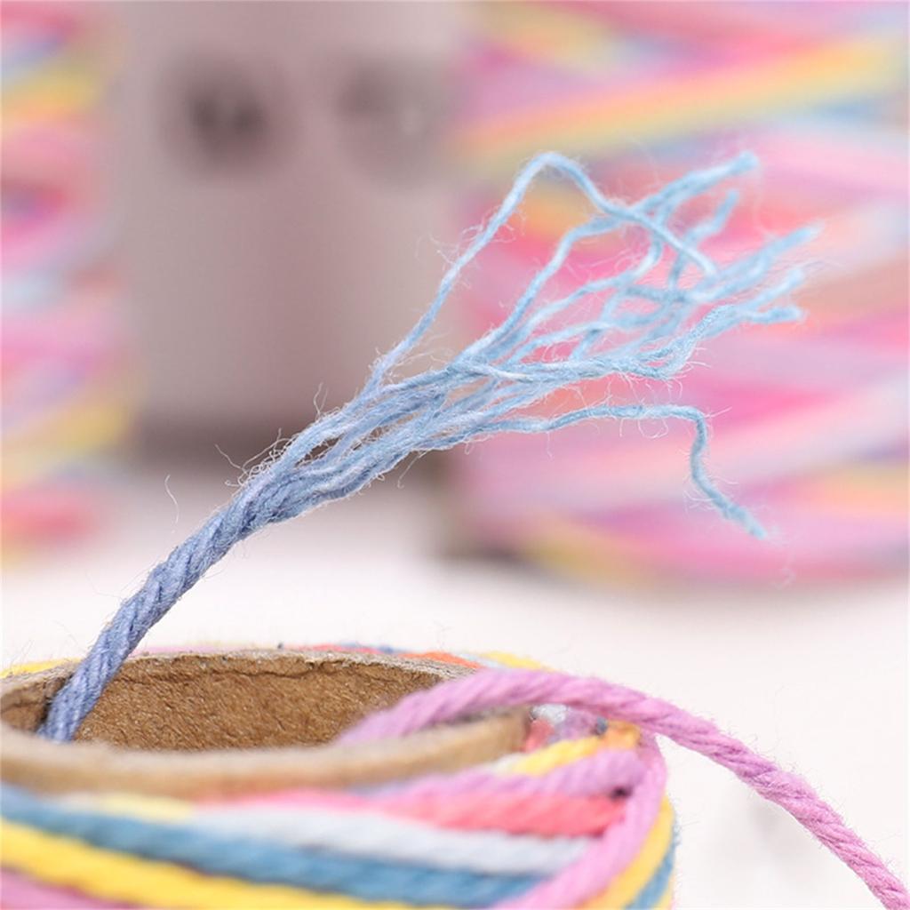 1mmx23Yards Natural Cotton Twine Colored Cotton Macrame String Colorful Macrame Rope for DIY Tapestry Crafts Home Decor
