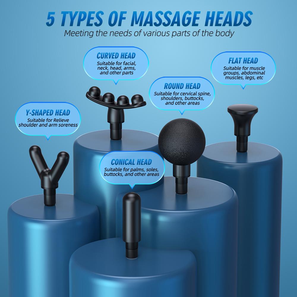 LCD Fascial Massage Gun Electric Percussion Touch Switch Pistol Massage Whole Body Neck Deep TissueMuscle Relaxation Fitness