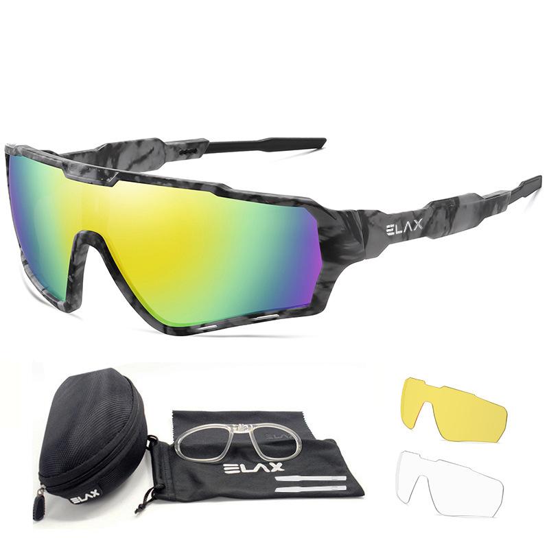New ELAX 3Lens Set Fashionable Cycling Glasses Outdoor Sports Bicycle Goggles Windproof Protective Glasses