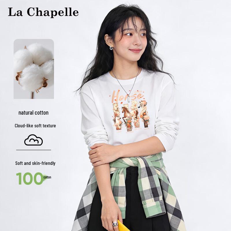 La Chapelle Women s Pure Cotton Floral Print Long Sleeve T-shirt 2XL