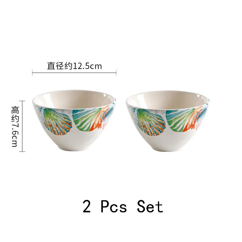 Creative Ocean Style Ceramic Plates High End Household Soup Bowls Exquisite and Delicious Dining Plate Irregular Bowl Tableware