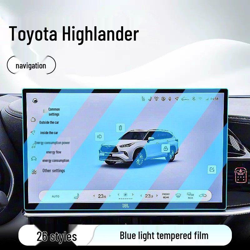 Toyota Highlander 2025 Center Console Navigation Screen Protector Tempered Film