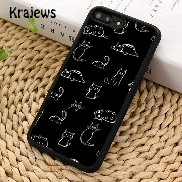 Krajews Minimalist Line Cat Soft Phone Case Cover For iPhone 17 Air 16 15 14 Plus 11 12 13 Pro Max Plus Coque Fundas