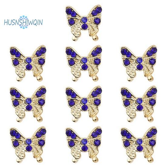 

10 шт., подвески для ногтей в форме бабочки, блестящие стразы, инкрустация искусственным кристаллом, 3D подвески, аксессуары для самостоятельного изготовления, украшения для чехла для телефона, поставки E