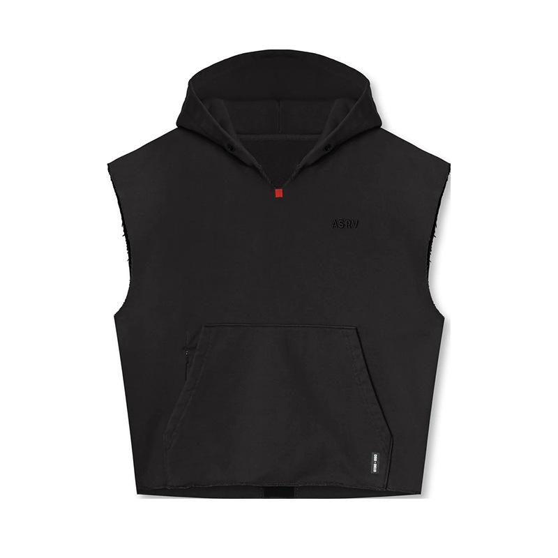 Men's Spring & Autumn Youth Thickened Multi-Pocket Sleeveless Hoodie and Sports Vest.