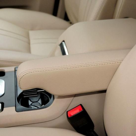 L&R Beige Leather Seat Armrest Handle