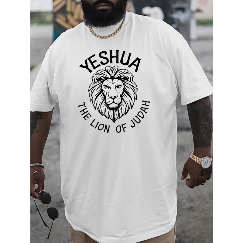 

Европейский размер Давид Лев Иуды Новая оверсайз футболка с коротким рукавом в американском стиле, свободная футболка с принтом для полных мужчин S белый