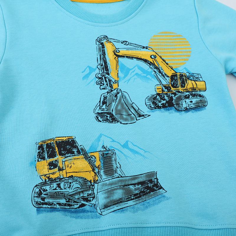 European & American Spring Excavator Sweatshirt for Boys - Round Neck Pullover