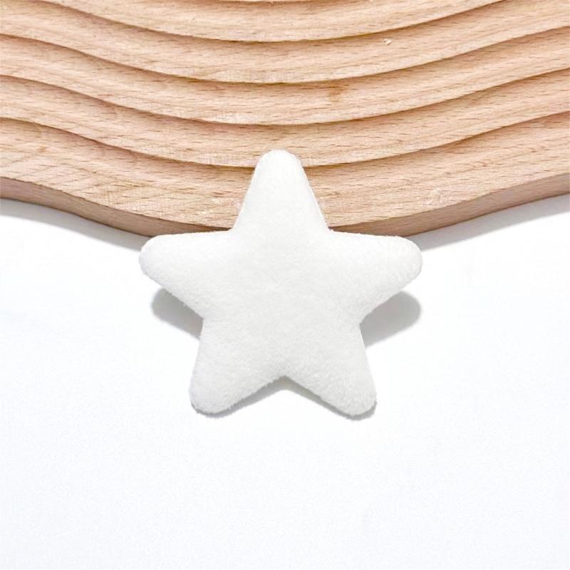 10Pcs 6.5CM Colorful Plush Star Appliques For Handmade Bag Garment Shoe Decoration Hair Accessories and Sewing Craft