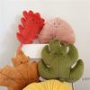 Shaped Leaf Trendy Floral Plush Pillow With Embroidery Detail For Home Decor Office
