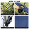 Outdoor Single Chair with Ceiling & Cup Holder Large Camping Lawn Chair Sun Protection Folding Fishing Chair for Poolside Travel