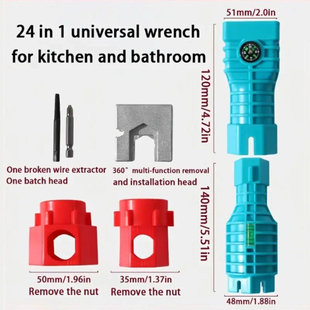 Anti-Slip Handle Bathroom Sink Wrench Set Plumbing Maintenance Hardware  Bathroom