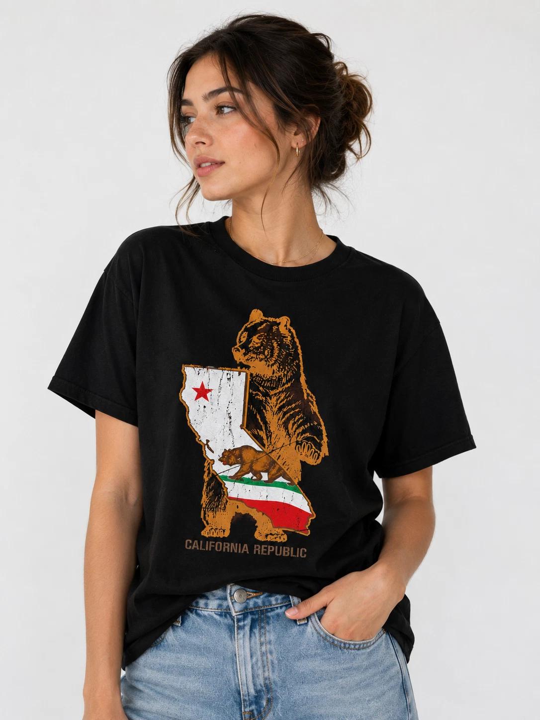 California Republic Bear Vintage Graphic T-Shirt | Retro California State Tee XL