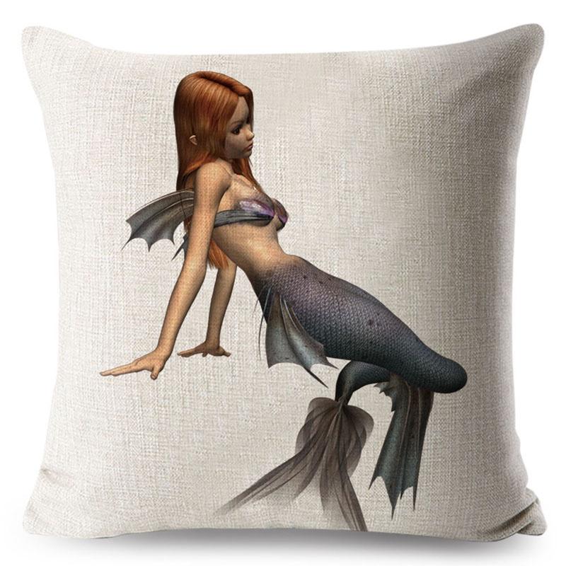 Luxurious Anime Cartoon Mermaid Pillow Cover For A Chic Sofa Living Square Pillow Case