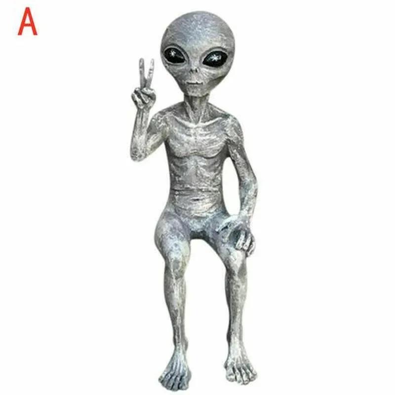 Outer Space Alien Ornaments Socha figurka ze zahradní pryskyřice jako domácí dekorace