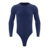 Body s knoflíky pro muže Snadné nošení Jednodílné leotard Dlouhý rukáv Kulatý výstřih Ležérní outfit L-XL