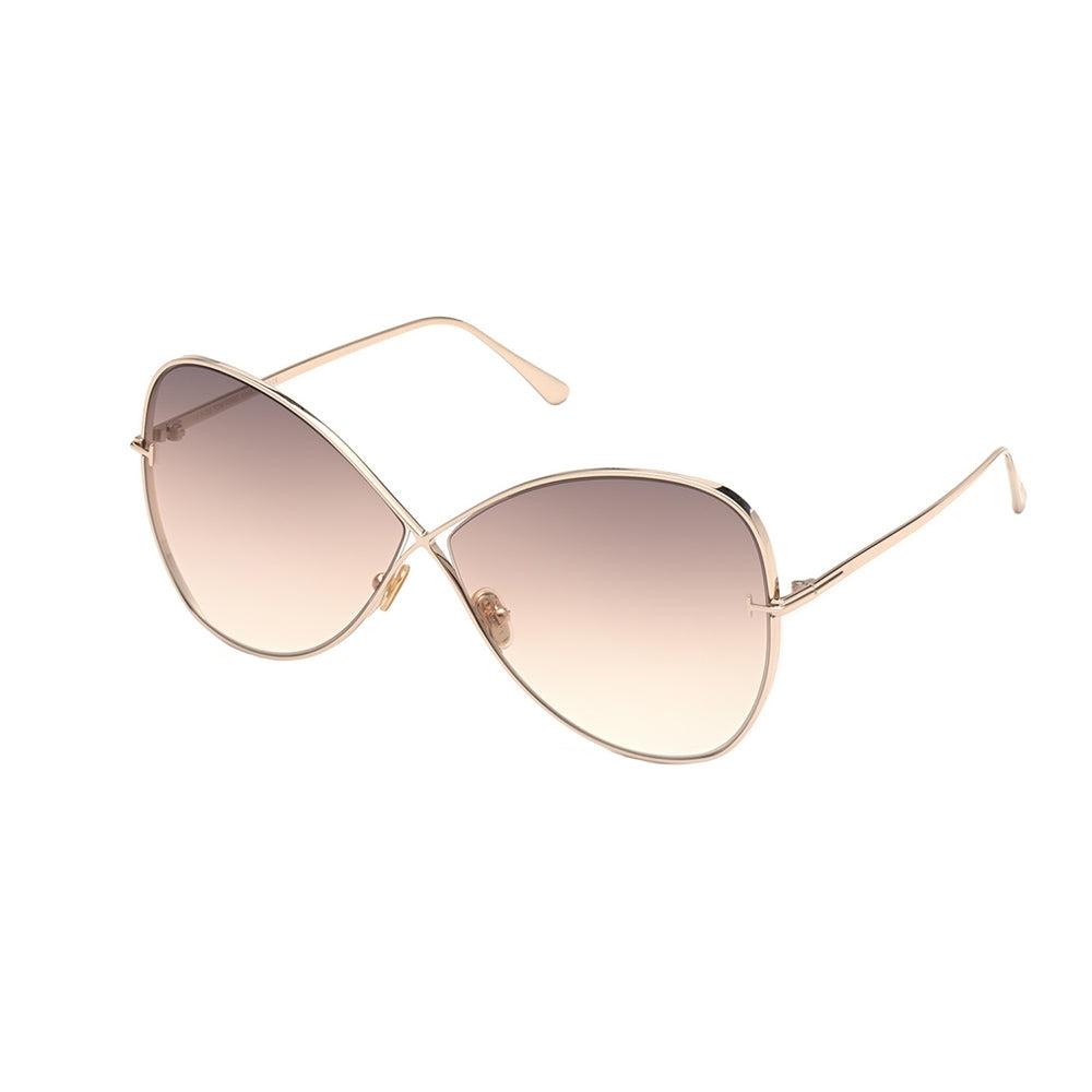 

Tom Ford Nickie TF 842 28F Womens Butterfly Sunglasses rose gold