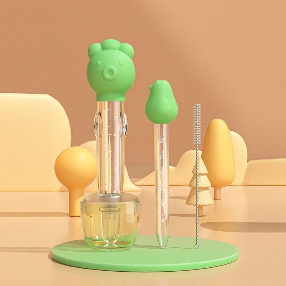 

Cute Baby Medicine Feeder Cartoon Shape Toddler Baby Medicine Dispenser Baby Water Dispenser Home зелёный