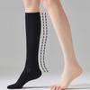 Women's Pressure-Reducing Slimming Summer Socks: Over-the-Knee, Mid-Calf, Black, Half-Length JK Style with Leather Shoe Pairing