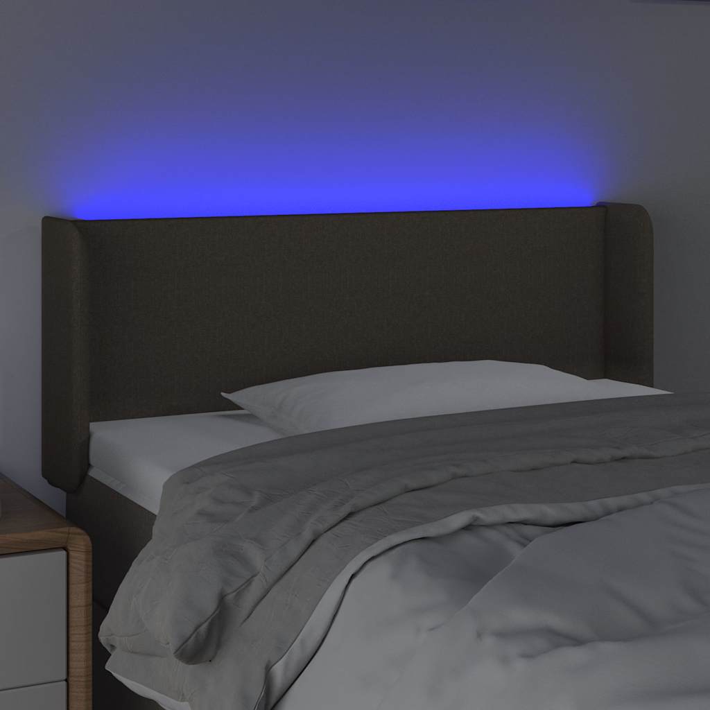 vidaXL LED Kopfteil Taupe 93x16x78/88 cm Stoff