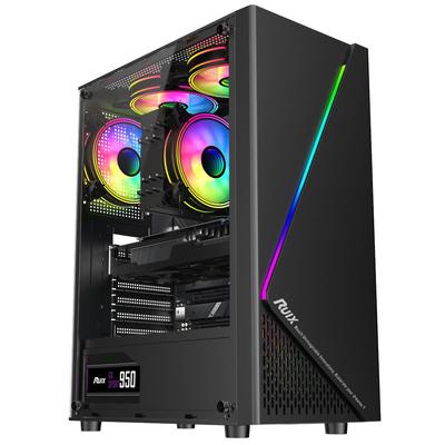 RGB Gaming Desktop Case with Side Window and Colorful Light Strip