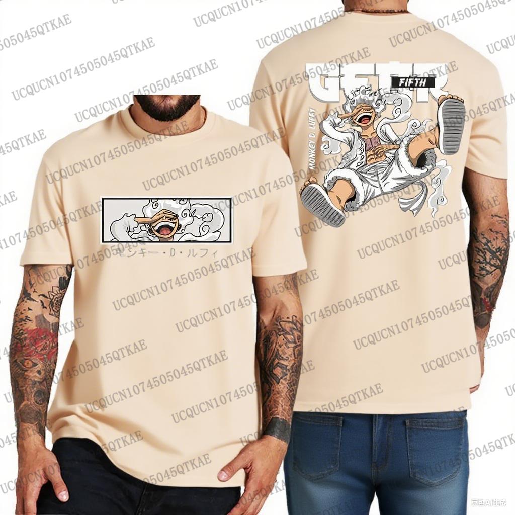 2025 Hot Japanes One Piece Cotton Luffy Tshirt Men Breathable Cotton TShirt Summer Women Men Oversize Cosplay Tshirt Men Clothes