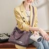 Women Vintage Soft Leather Tote Shoulder Bag Large Capacity Casual Daily Handbag with Detachable Wide Crossbody Strap Multi Pockets Commute Shopping