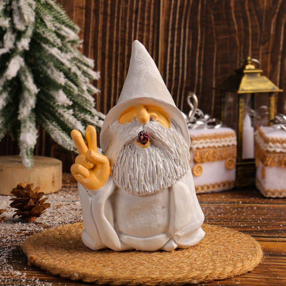 

Resin Crafts White Beards Gnomes Statues Retro Bearded Dwarf Garden Sculpture Lawn Yard белый