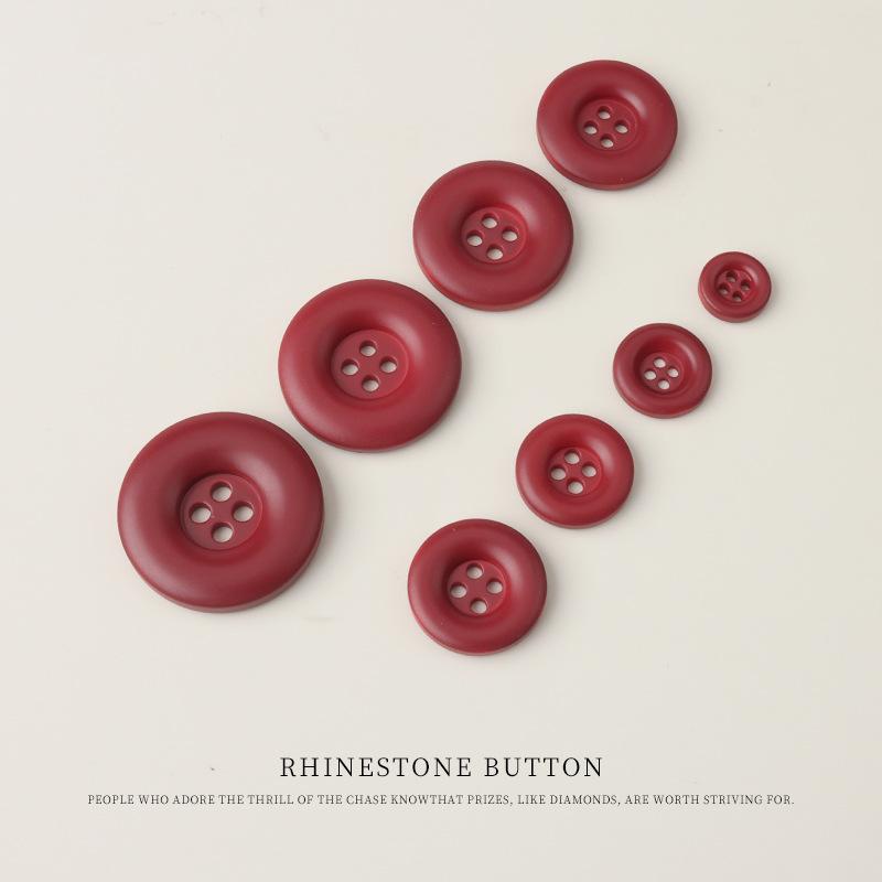 Stora Runda Kant Harts Färg Färg Knapp Kappa Trenchcoat Kostymjacka Knappar Skjorta Kofta Fyrhåls Knappar