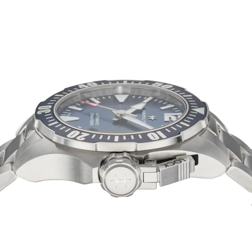 HAMILTON Men's Khaki Navy Watch (H77705145) Automatic, 30 ATM Water Resistant, Sapphire Crystal, Blue Dial, Stainless Steel