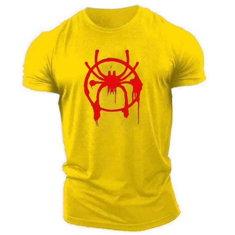 Summer Casual Sports Fashion 3D Printed Spider Adult Crewneck Short Sleeve Large Size Men's T-shirt Loose Quick Dry Comfortable
