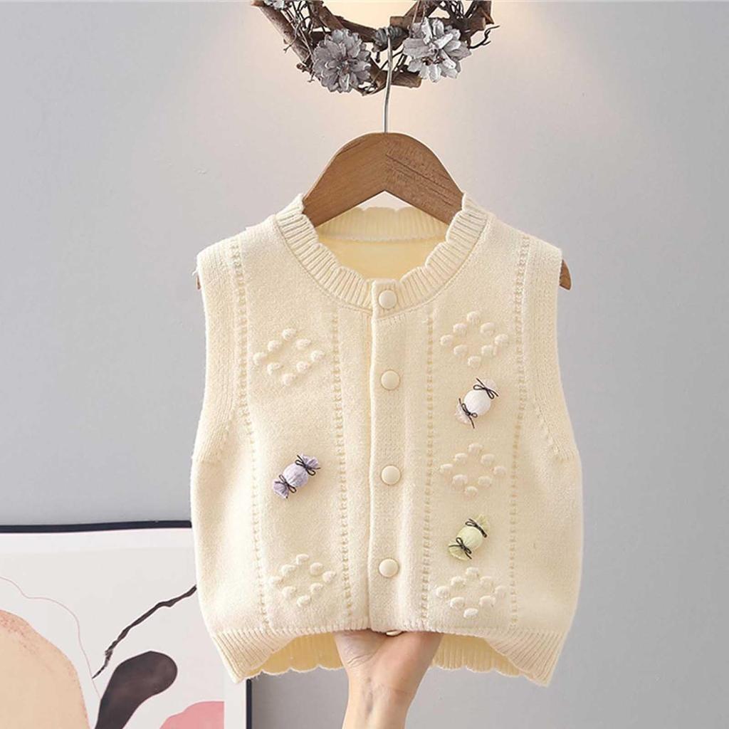 Damen Rundhals Strickweste Ärmellose Strickjacke für den täglichen Gebrauch