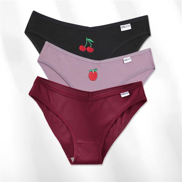 FINETOO Trendy V Waist Panties Women Cotton Briefs M-4XL Plus Size Underwear Female Comfortable Underpants Ladies Panty Lingerie