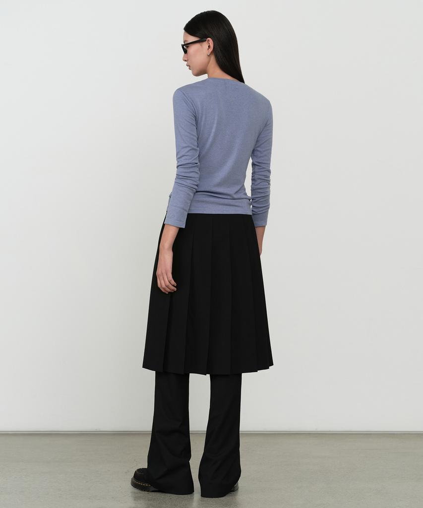 MUSINSA STANDARD WOMAN Women'S Pleated Skirt Layered Slacks [Black]