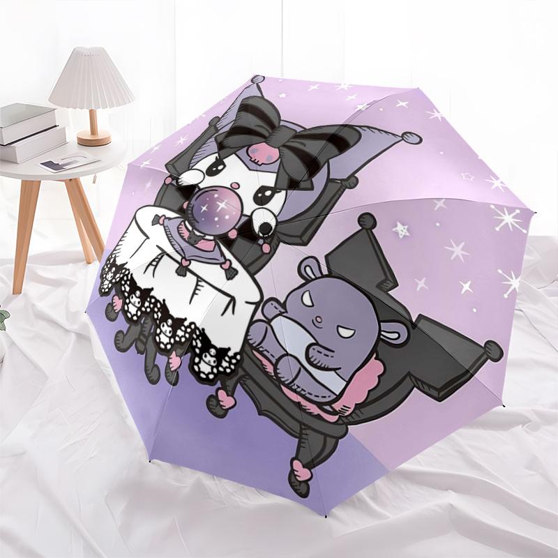 

1pc Sanrio Characters Gothic Crystal Ball Tablecloth with Automatic Opening Umbrella - Portable Folding Design, Iron Frame Outdoor Umbrella, Festival