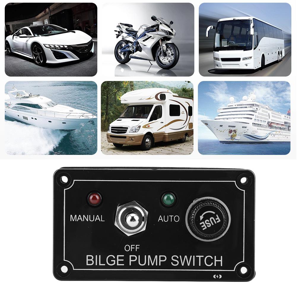 12V DC LED-Anzeige Bilgenpumpen-Schaltpanel Manuell Aus Auto für Boot Marine