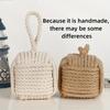 Handcrafted Fabric Door Stopper | Two Color Rope Weave Design,Square and Ball Shapes with Handles, Versatile Home & Office Decor