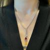 Elegant Versatile Ruby Necklace for Women - Pomegranate Red Clavicle Chain, Light Luxury Accessory