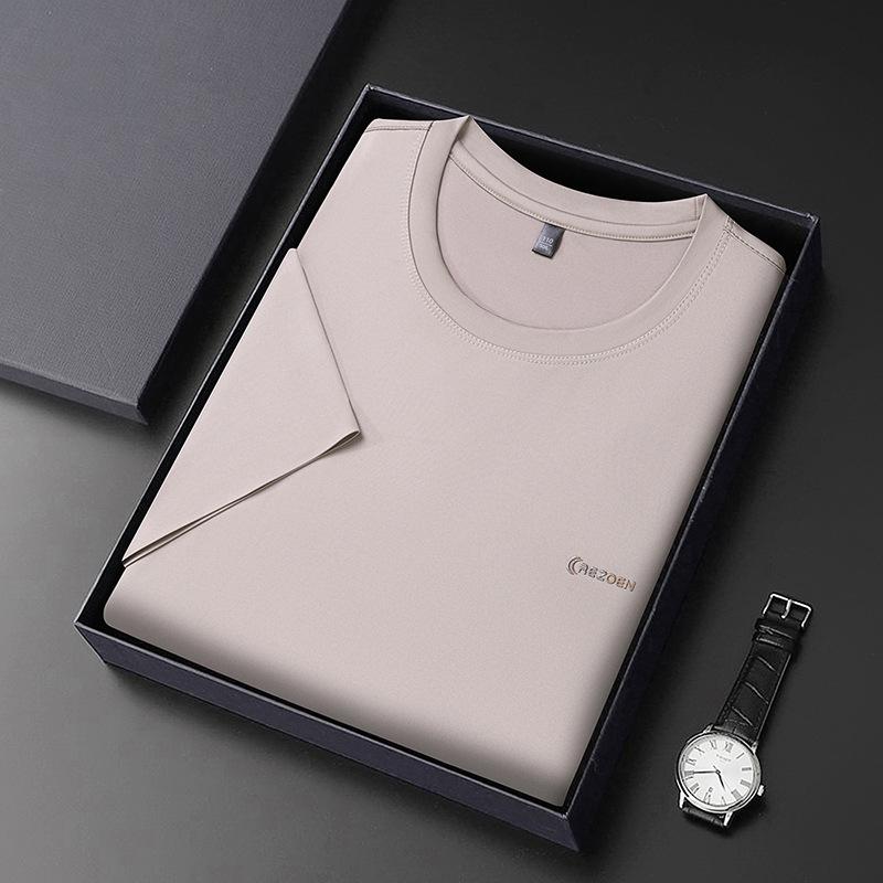 Crew Neck Short Sleevet Men's Summer Fashion Casual Versatile Ice Quick-Dry Top