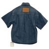 JIL SANDER+ 25Stainless Steel J40DL0157 Blue Navy Cotton Washed & Bleached Short Sleeve Denim Shirt tops S blueUsed