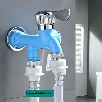 Faucet pro pračku s jedním vstupem a dvěma výstupy, Plastové vědro na mop, Balkon, Koupelna, Multifunkční dvojitý výtok Rychlé otevření