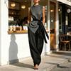Women's Suits Two Piece Set Breathable Casual Loose Fit Solid Color Outfits for Home Party Office Vacation Daily Wear