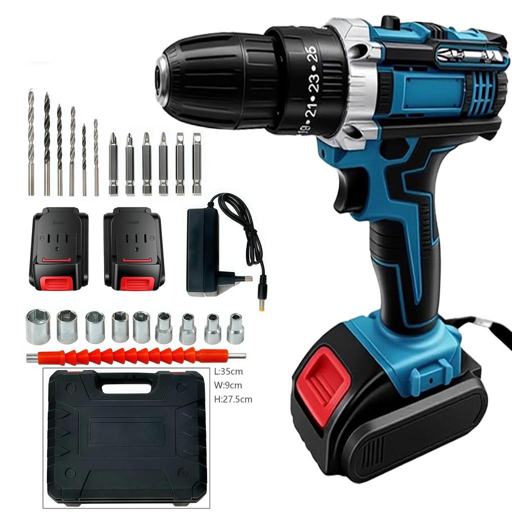 Multi-functional Brushless Electric Drill: Dual Speed, Forward/Reverse Rotation, High Power Tool