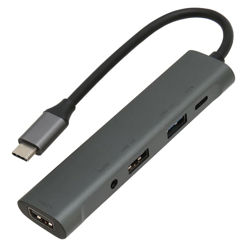 USB C Hub 5 In 1 Type C to 3.5mm Hub USB Hub Multiport Adapter for Home Office Entertainment Busines